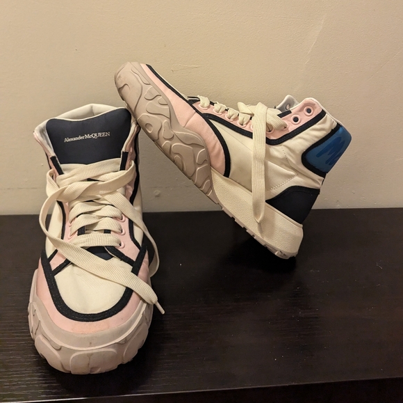 Alexander McQueen Men's Multicolored High-Top Court Trainer Size 41.5 EU 8.5 US - Picture 3 of 14